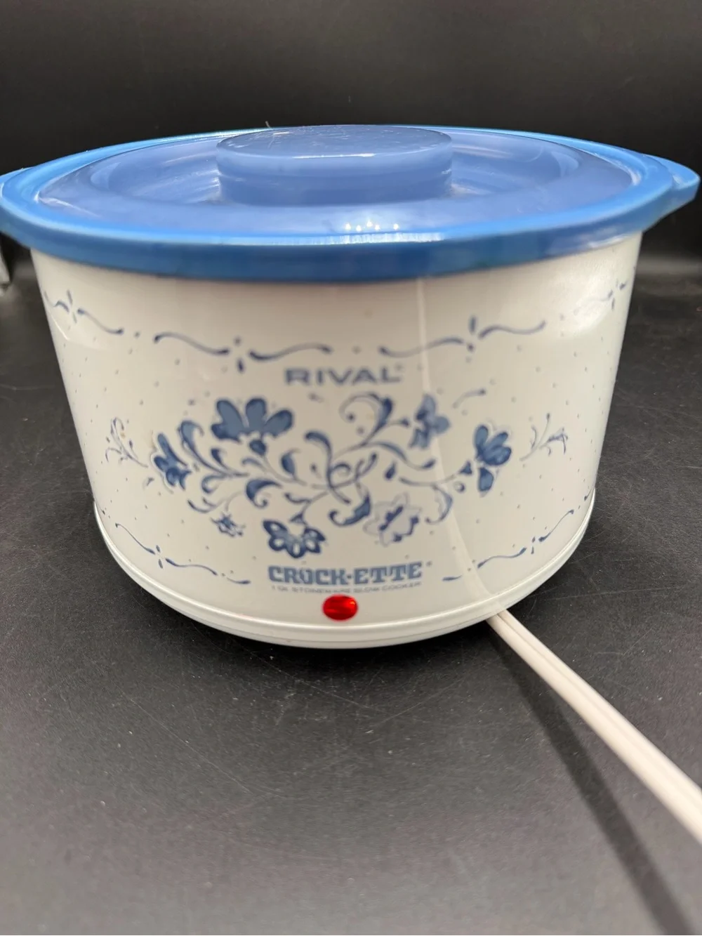 Vintage Rival Blue  CROCKETTE 1 QUART Stoneware Slow Cooker Model 3205 Tested